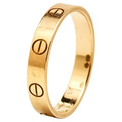 Cartier Love 18K Yellow Gold Narrow Wedding Band Ring Size 57