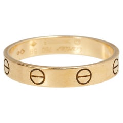 Cartier Love 18K Yellow Gold Narrow Wedding Band Ring Size 59