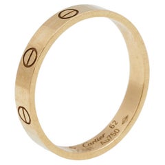 Cartier Love 18K Yellow Gold Narrow Wedding Band Ring Size 62