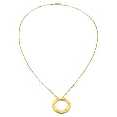 Cartier Love 18K Yellow Gold Pendant Necklace 18"Long