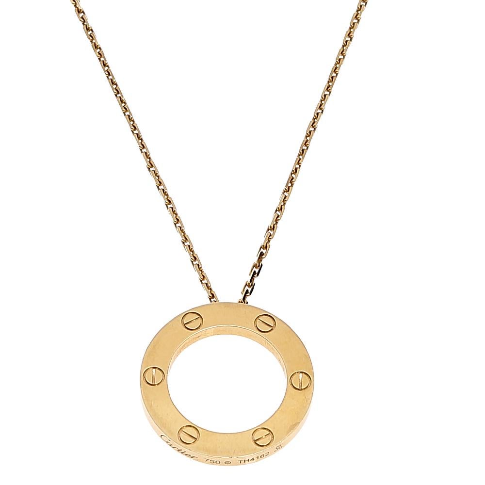 Contemporary Cartier Love 18K Yellow Gold Pendant Necklace
