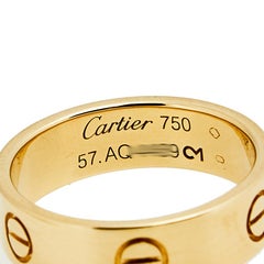 Cartier Love 18K Yellow Gold Ring Size Size 57