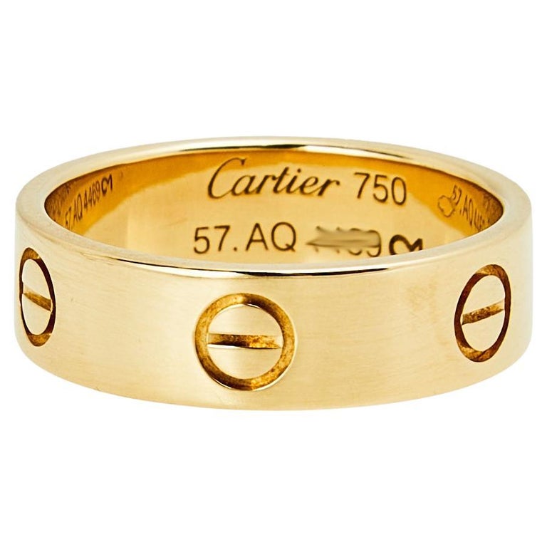 Onzuiver Antagonisme Interpunctie Cartier Love 18K Yellow Gold Ring Size Size 57 at 1stDibs | cartier 57,  cartier size 57