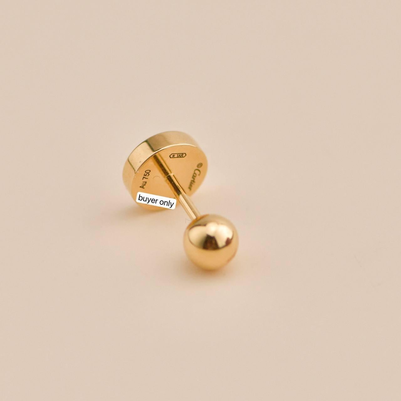 Boucle d'oreille simple en or jaune 18K Cartier Love en vente 4