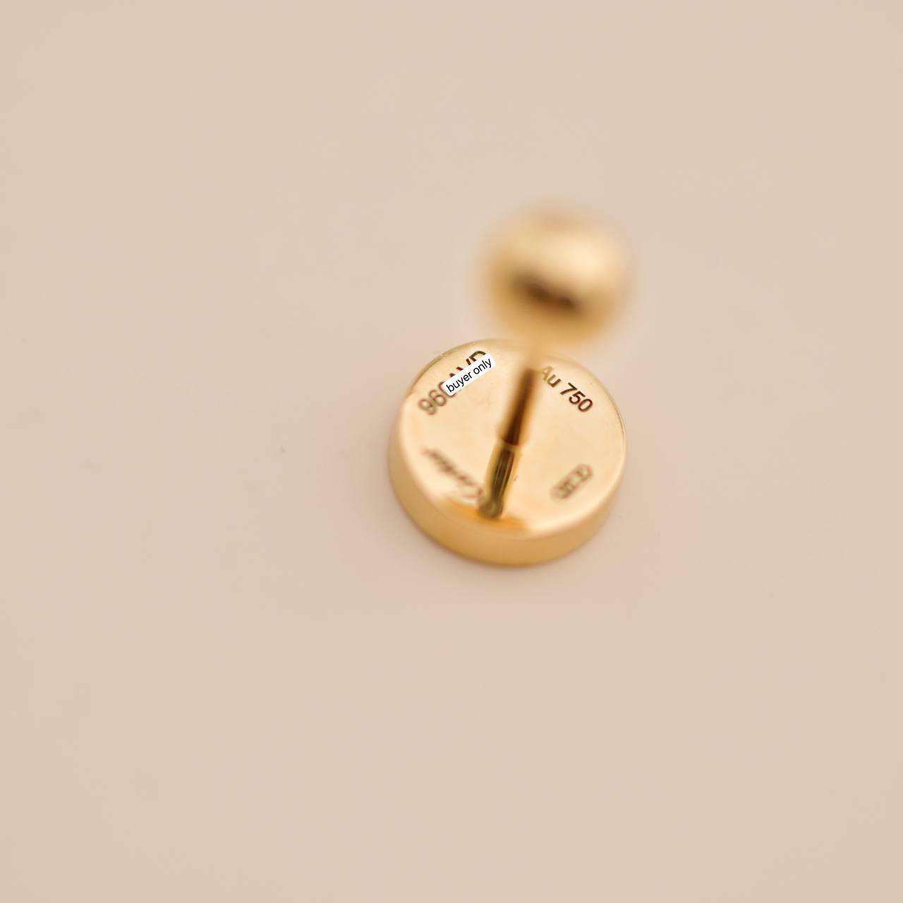 Boucle d'oreille simple en or jaune 18K Cartier Love en vente 5