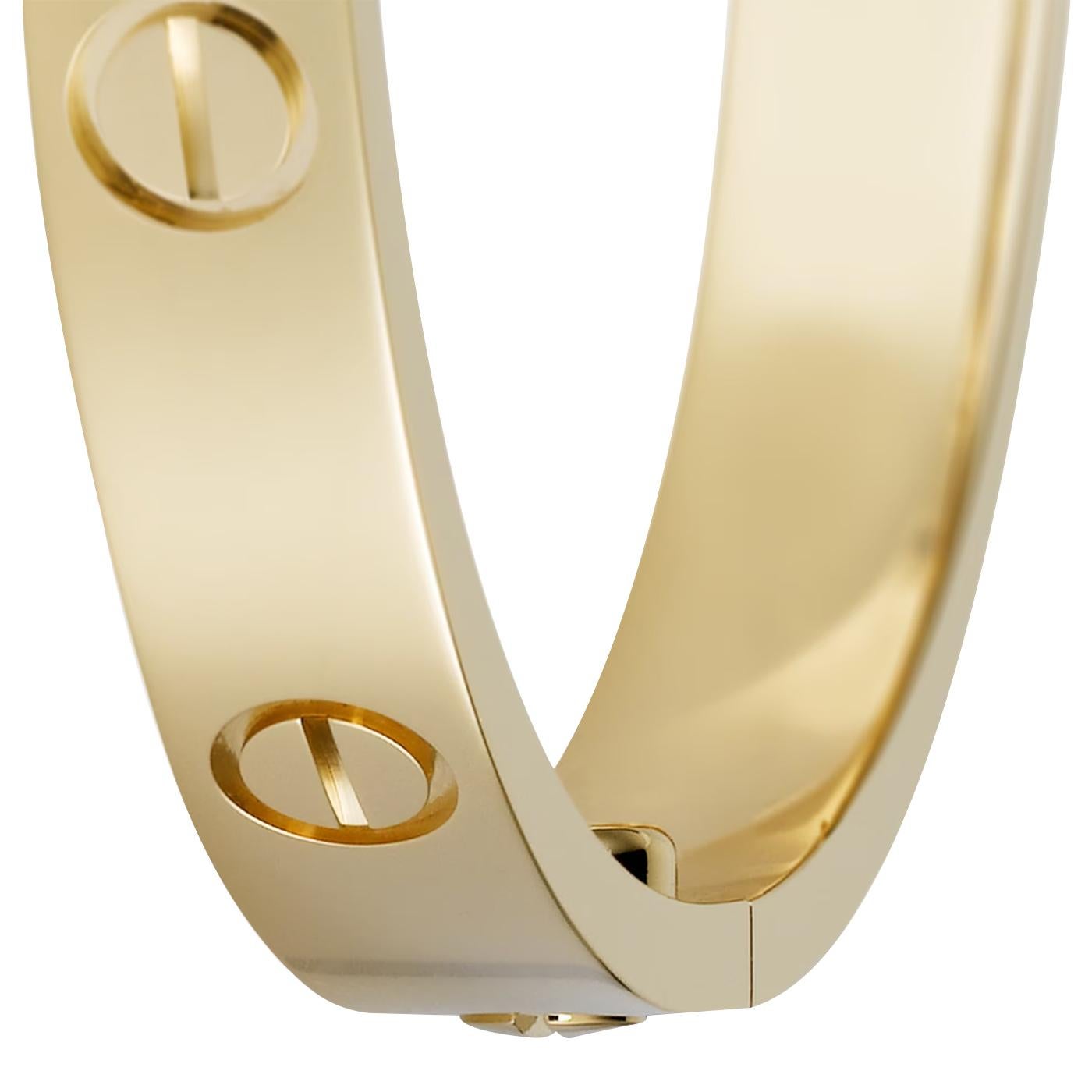Cartier Love 18 Karat Gelbgold Größe 16 mit Schraubenzieher-Armband Damen im Angebot