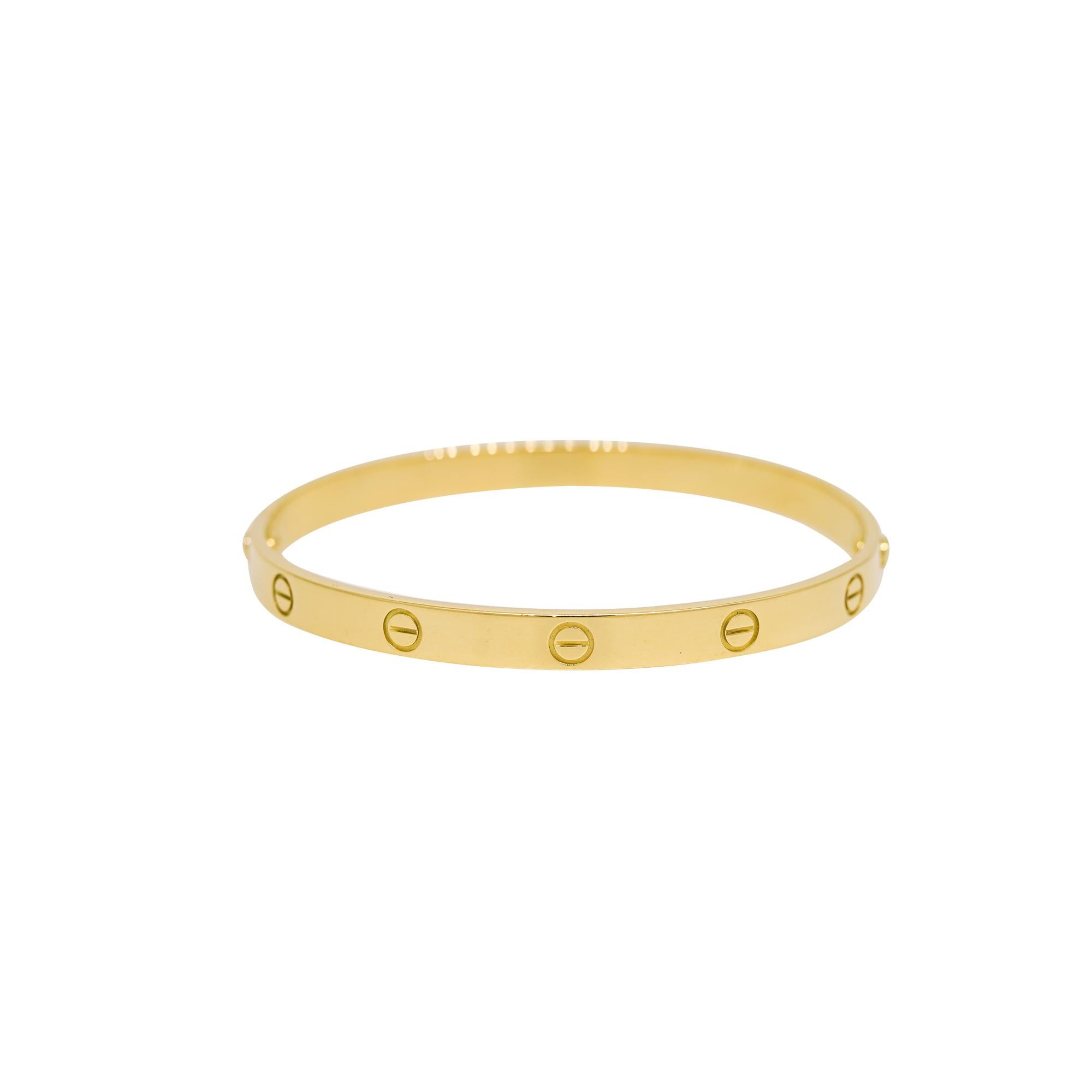 Cartier LOVE 18k Yellow Gold Size 21 Bangle Bracelet 1