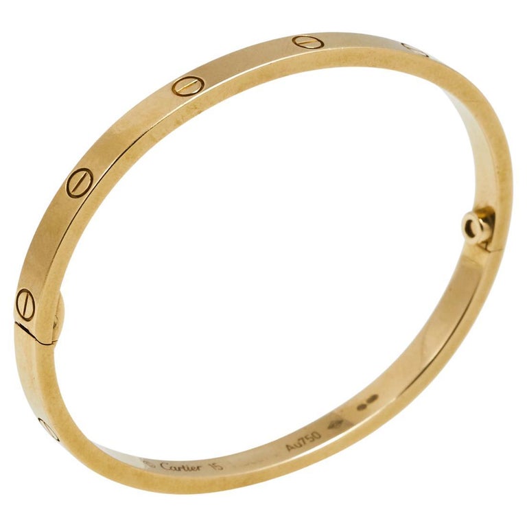 14k Yellow Gold Bangle Bracelet w/Screw Lock