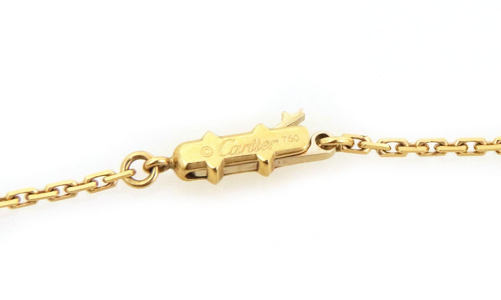 Modern Cartier Love 18k Yellow Gold Stations Chain Necklace w/Cert For Sale