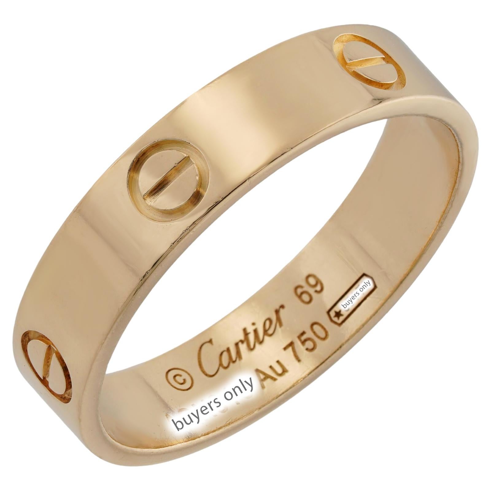 CARTIER Love 18k Yellow Gold Unisex Band Ring 1