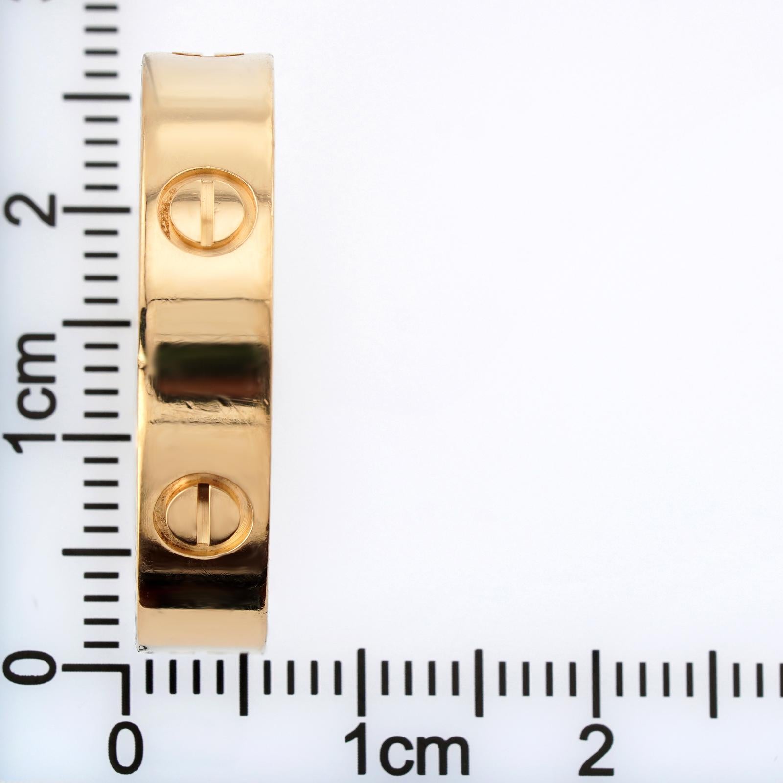 CARTIER Love 18k Yellow Gold Unisex Band Ring 2
