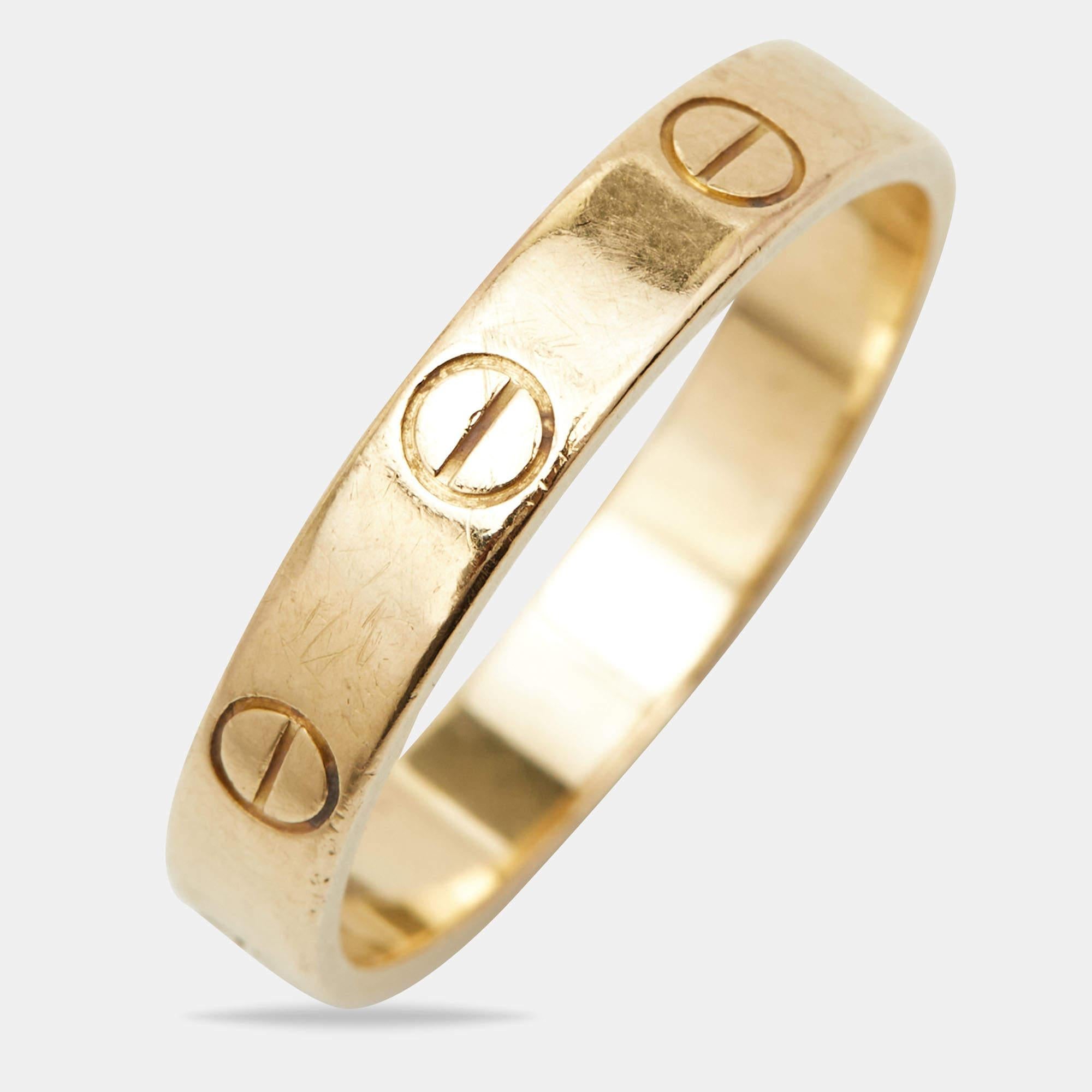 Cartier Love 18k Yellow Gold Wedding Band Ring 56 1