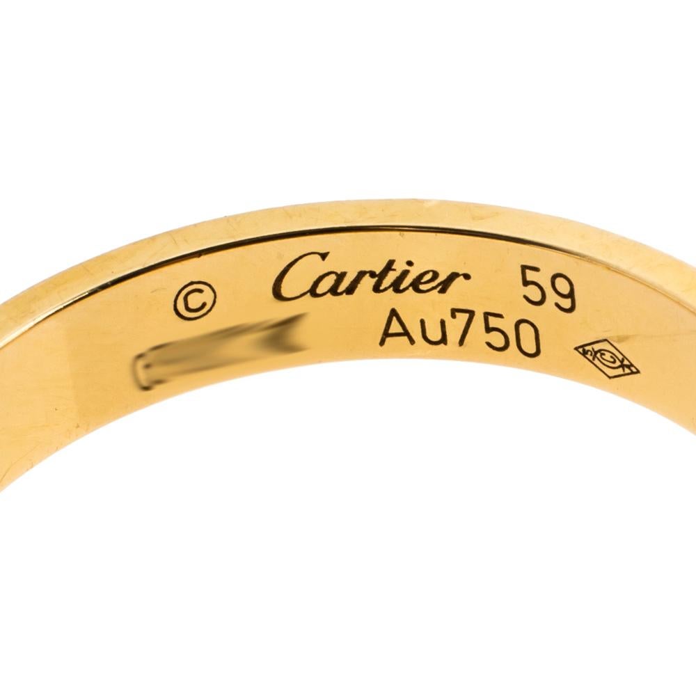 Contemporary Cartier Love 18K Yellow Gold Wedding Band Ring 59
