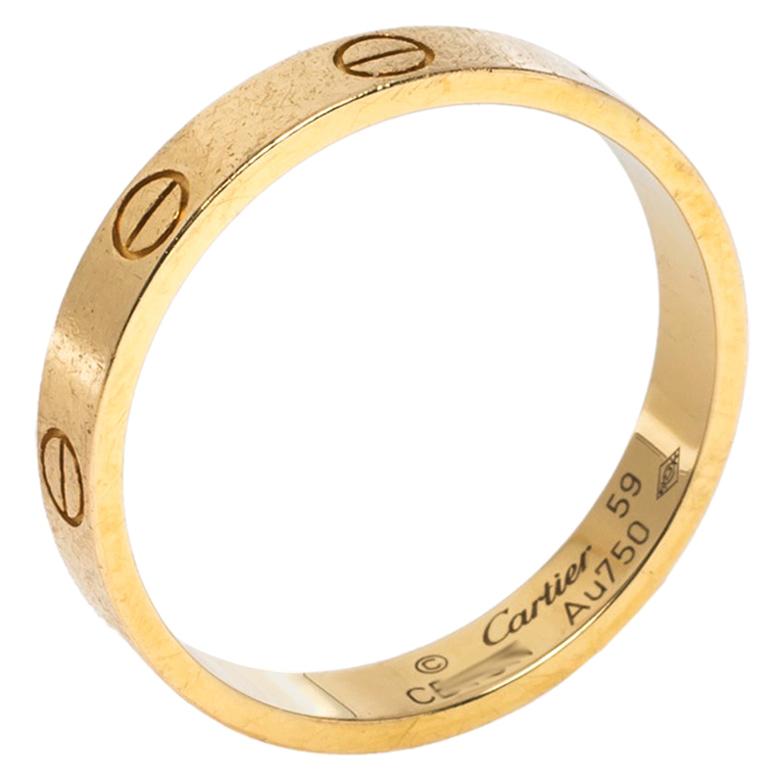 Cartier Love 18K Yellow Gold Wedding Band Ring 59