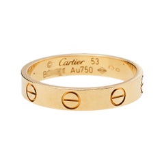 Cartier Love 18K Yellow Gold Wedding Band Ring Size 53