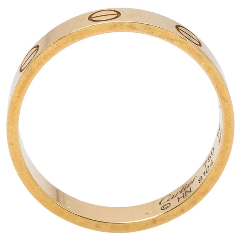 Cartier Love 18K Yellow Gold Wedding Band Ring Size 56 at 1stDibs