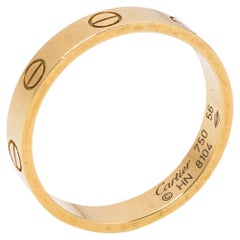 Cartier Love 18K Yellow Gold Wedding Band Ring Size 56