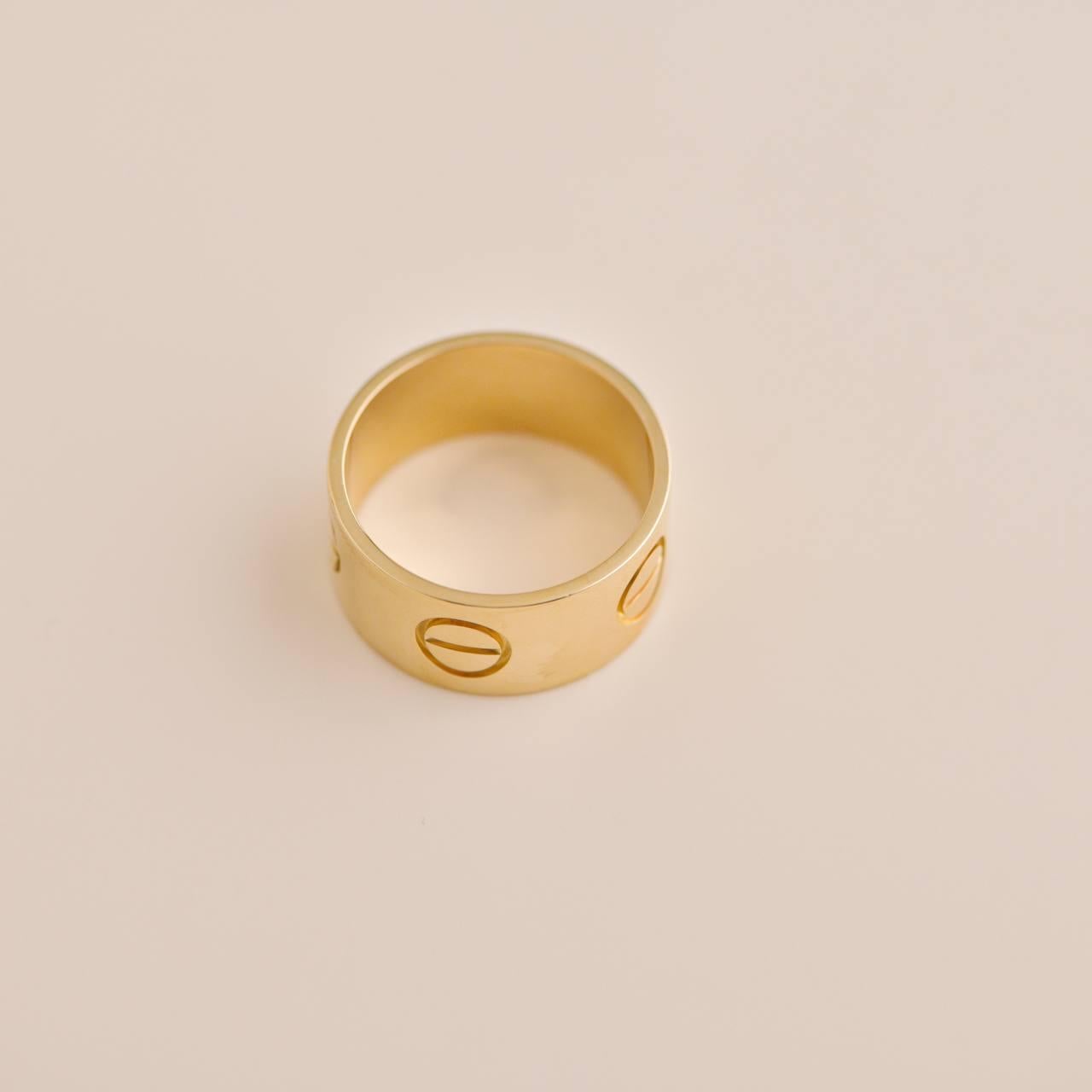 Cartier Love 18K Gelbgold breiter Ring Größe 68 1