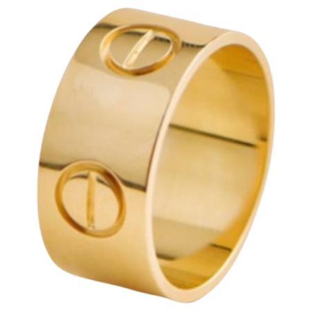 Cartier Love 18K Yellow Gold Wide Ring Size 68