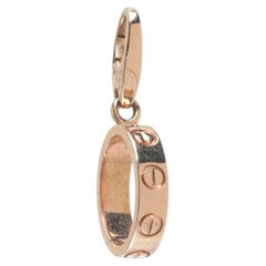Cartier LOVE 18KT Rose Gold Ring Charm Pendant, Signed and Hallmarked