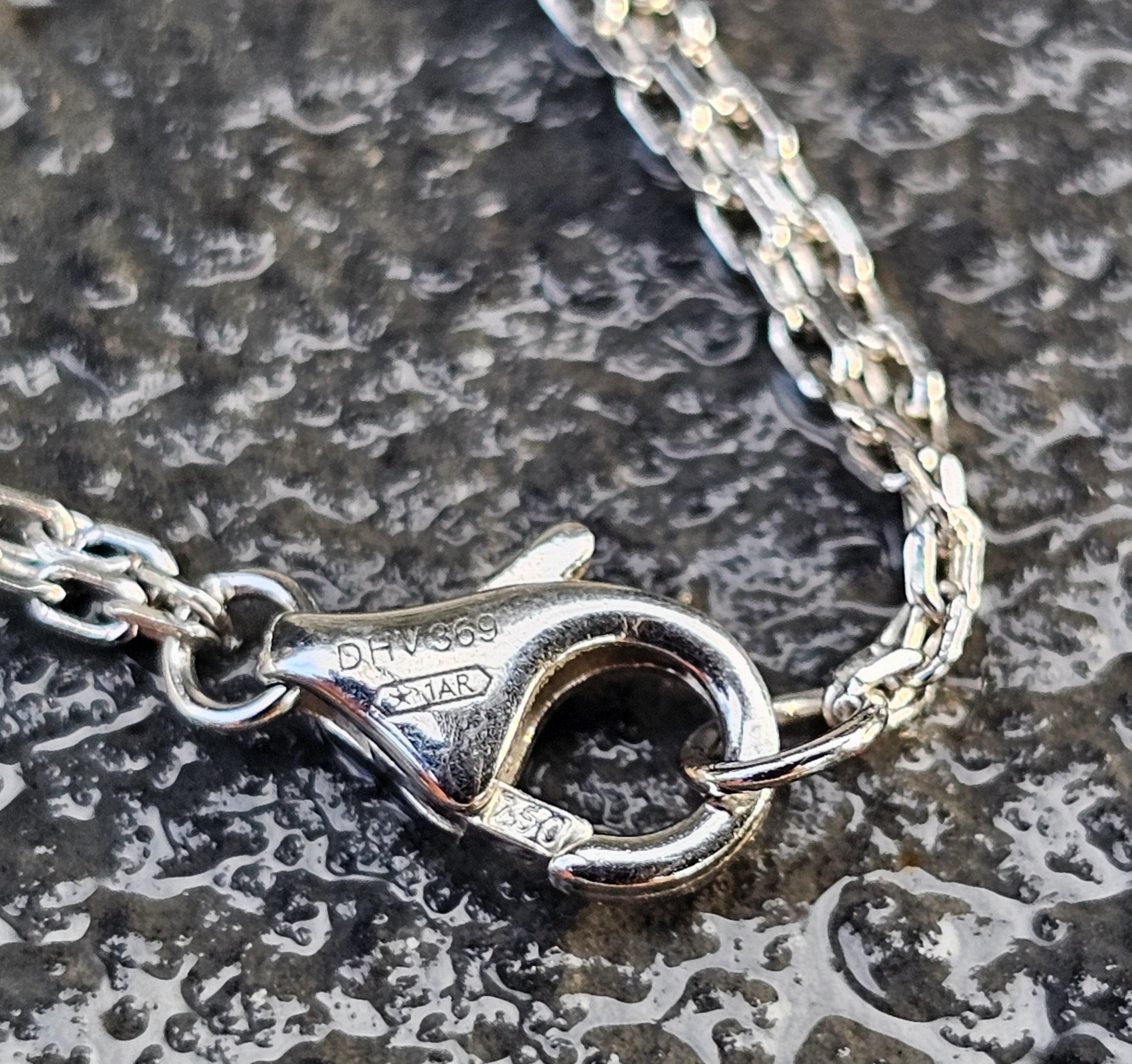 Cartier Love 2 Diamond Pendant Necklace Chain 18k White Gold For Sale 2