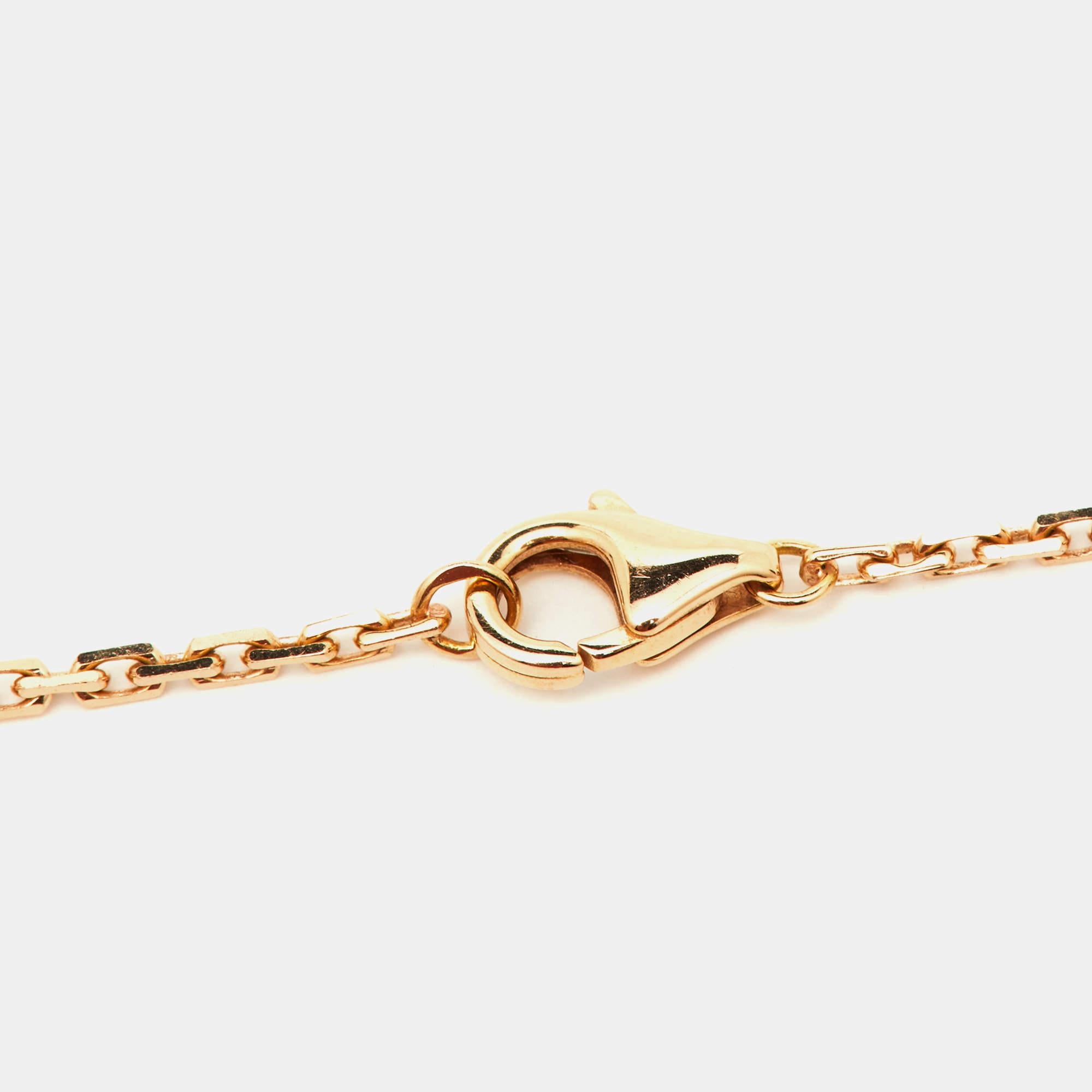 Cartier Love 3 Diamond 18K Rose Gold Pendant Necklace In Good Condition For Sale In Dubai, Al Qouz 2