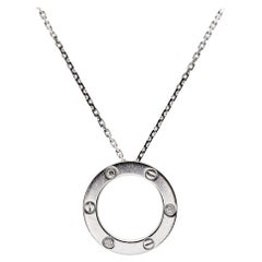 Cartier Love 3 Diamond 18k White Gold Pendant Necklace