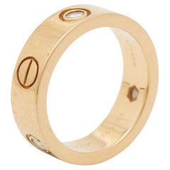 Cartier Love 3 Diamond 18k Yellow Gold Band Ring Size 51