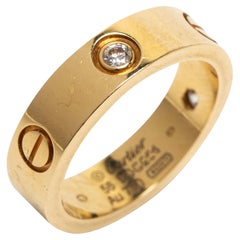 Cartier Love 3 Diamant-Ring aus 18 Karat Gelbgold, Größe 56