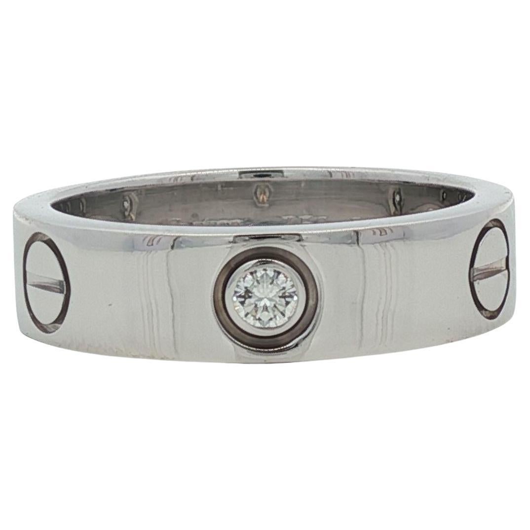 Cartier LOVE 3 Diamanti 18KWG Modello Classico Anello Misura 56 (US 7.5) B & A. B. in vendita