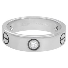Cartier Love 3 Diamond Ring 18k White Gold 0.22cttw
