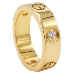 Cartier Love 3 Diamond Yellow Gold Band Ring