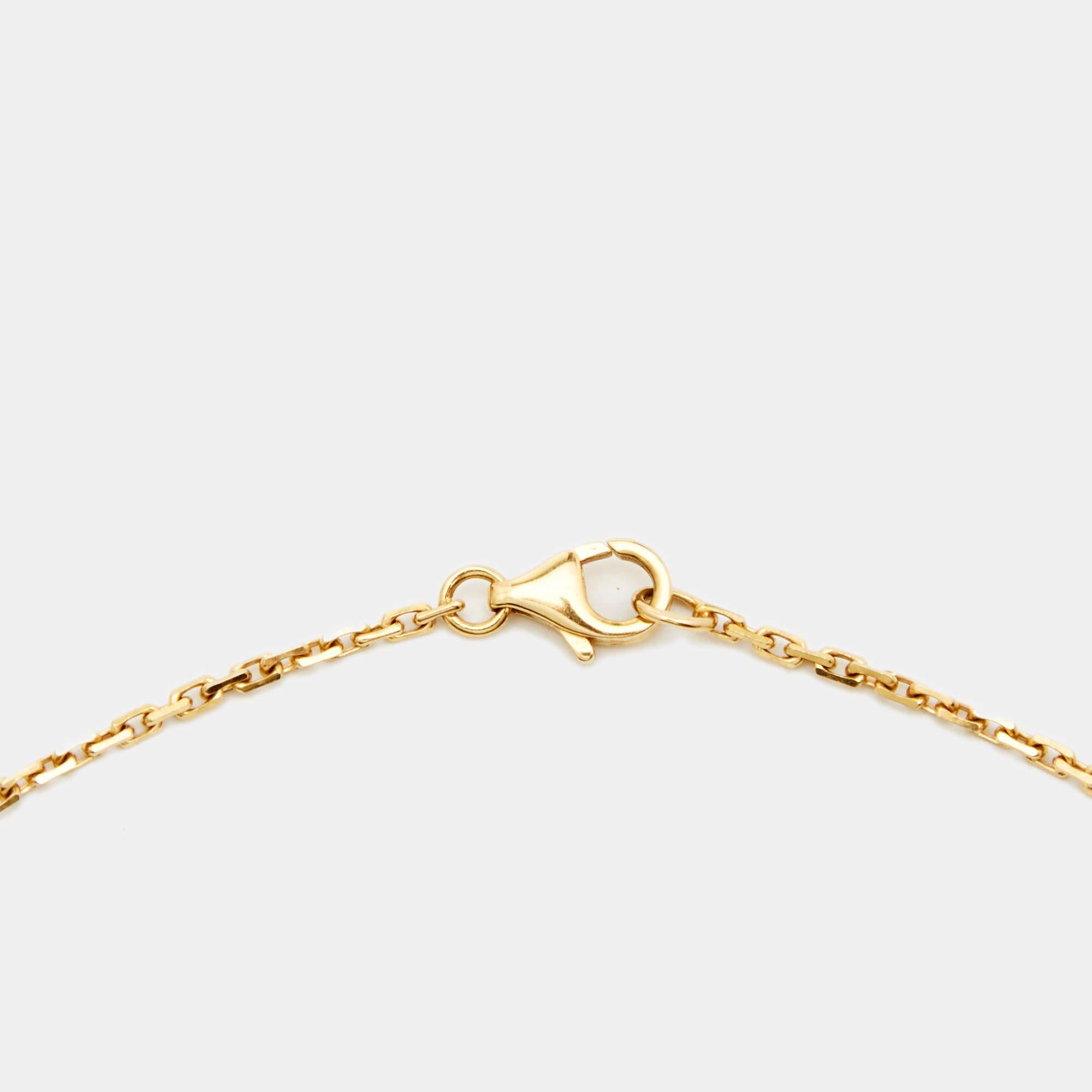 Cartier Love 3 Diamonds 18k Yellow Gold Necklace In Fair Condition In Dubai, Al Qouz 2