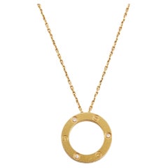 Cartier Love 3 Diamonds 18k Yellow Gold Necklace