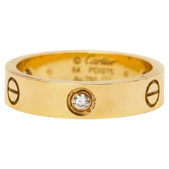 Cartier Love 18 Karat Gelbgold Ring mit 3 Diamanten 