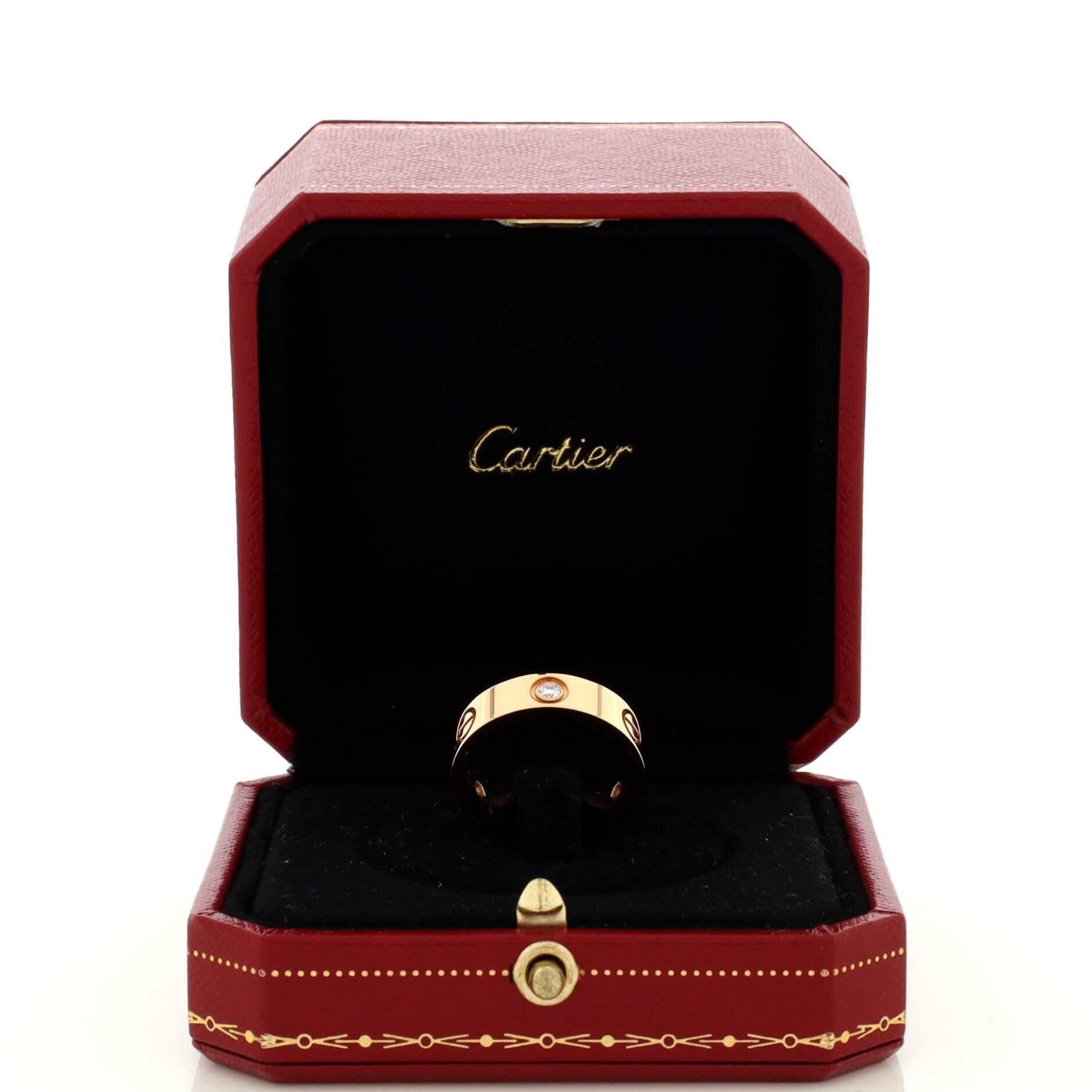 Condition: Excellent. Faint wear throughout.
Accessories: No Accessories
Measurements: Size: 7.25 - 55, Width: 5.45 mm
Designer: Cartier
Model: Love 3 Diamonds Band Ring 18K Rose Gold with Diamonds
Exterior Color: Rose Gold
Item Number: 215480/59
