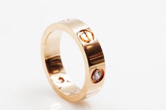 Cartier Love 3 Diamonds Pink Gold Diamonds Ring