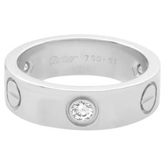 Cartier Love 3 Diamanten Ring 18K Weißgold 0,22cttw