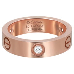 Cartier Love 3 Diamonds Ring Modello classico in oro rosa 18 carati Taglia 60 US 9.5