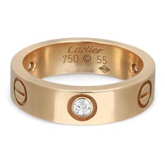 Cartier Love 3 Diamanten Ring Classic Model 18K Gelbgold Größe 55 US 7.5