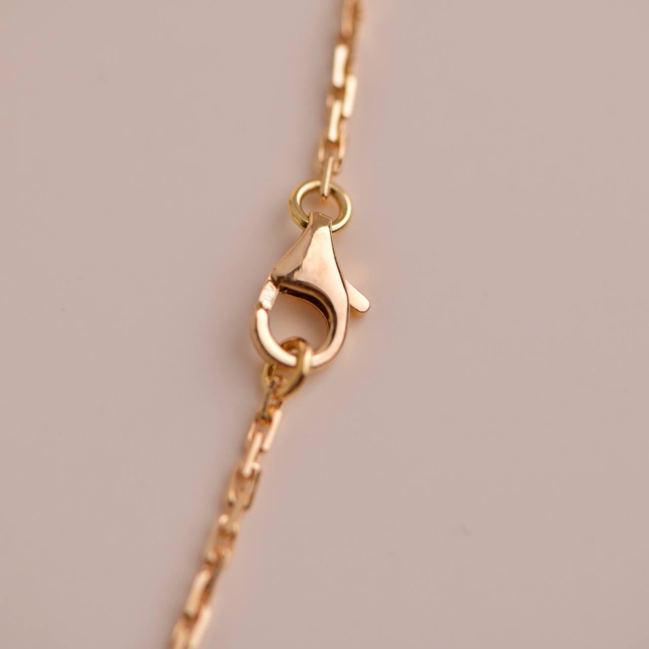 Cartier LOVE 3 Diamonds Rose Gold Necklace In Excellent Condition In Banbury, GB