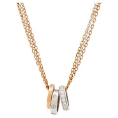 Cartier Love 3 Creolen Diamanten 18k Dreifarbige Goldkette Halskette