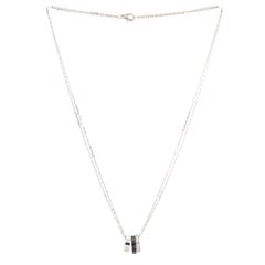 Cartier Love 3 Ring Pendant Necklace 18k White Gold and Ceramic with Diamonds