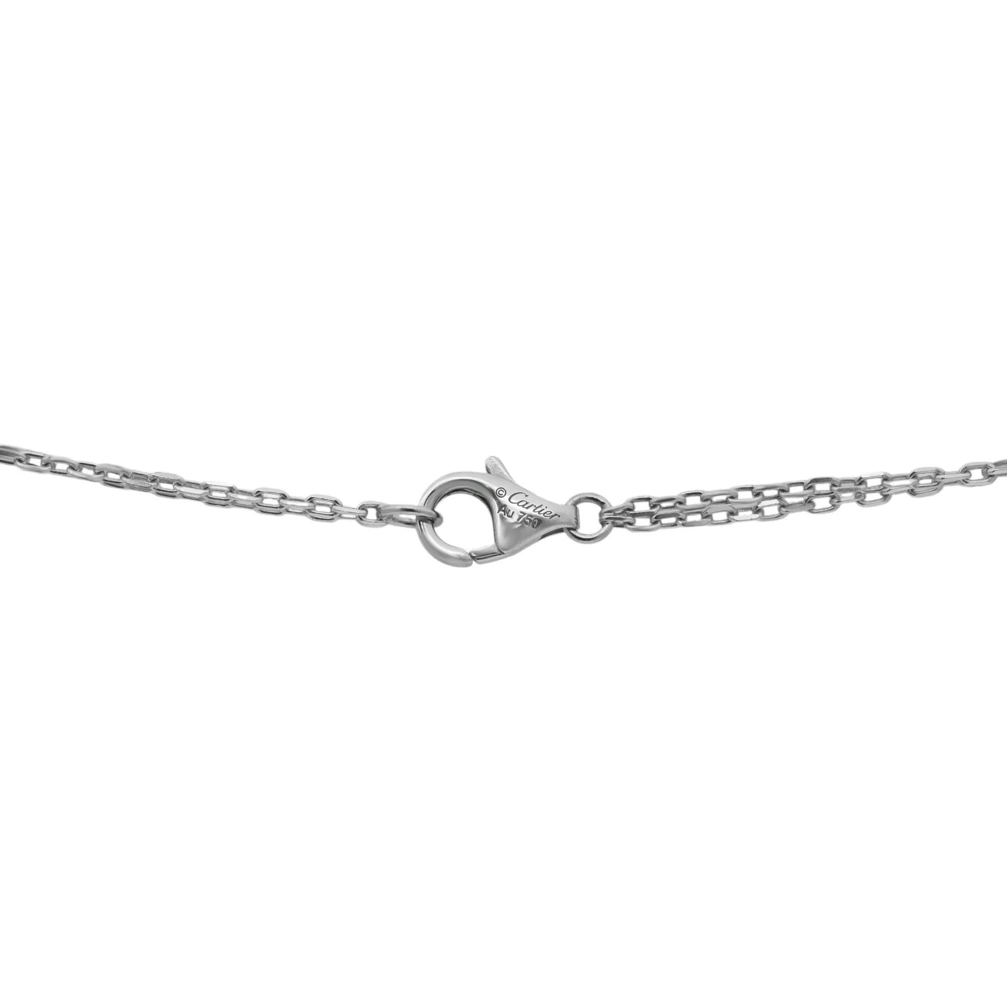 Taglio rotondo Cartier Love 3 Anelli Collana Diamante e Ceramica Oro Bianco 18K in vendita