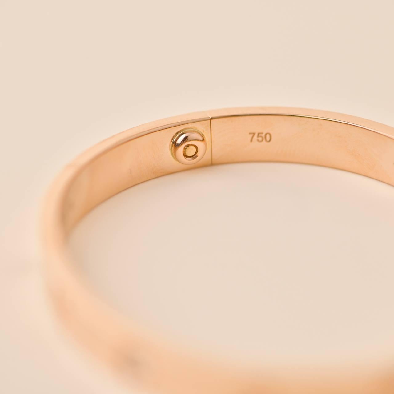 Cartier Love 4 Diamond 18K Rose Gold Bracelet Size 16 1
