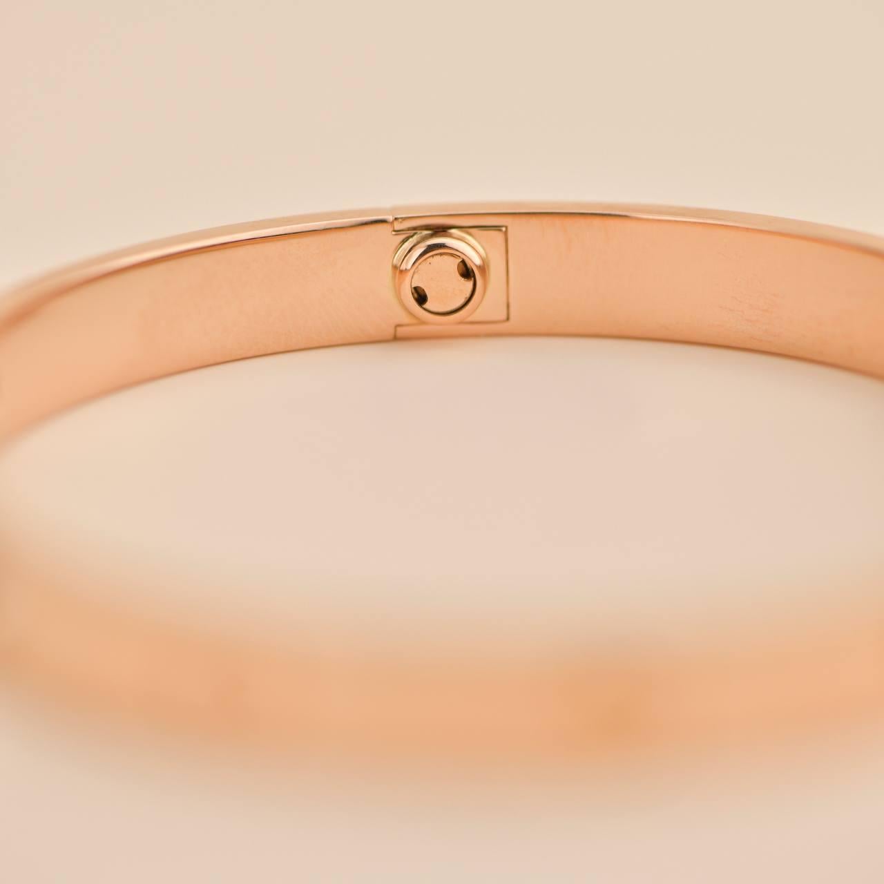 Cartier Love 4 Diamantes Pulsera Oro Rosa 18k Talla 18 Corte brillante