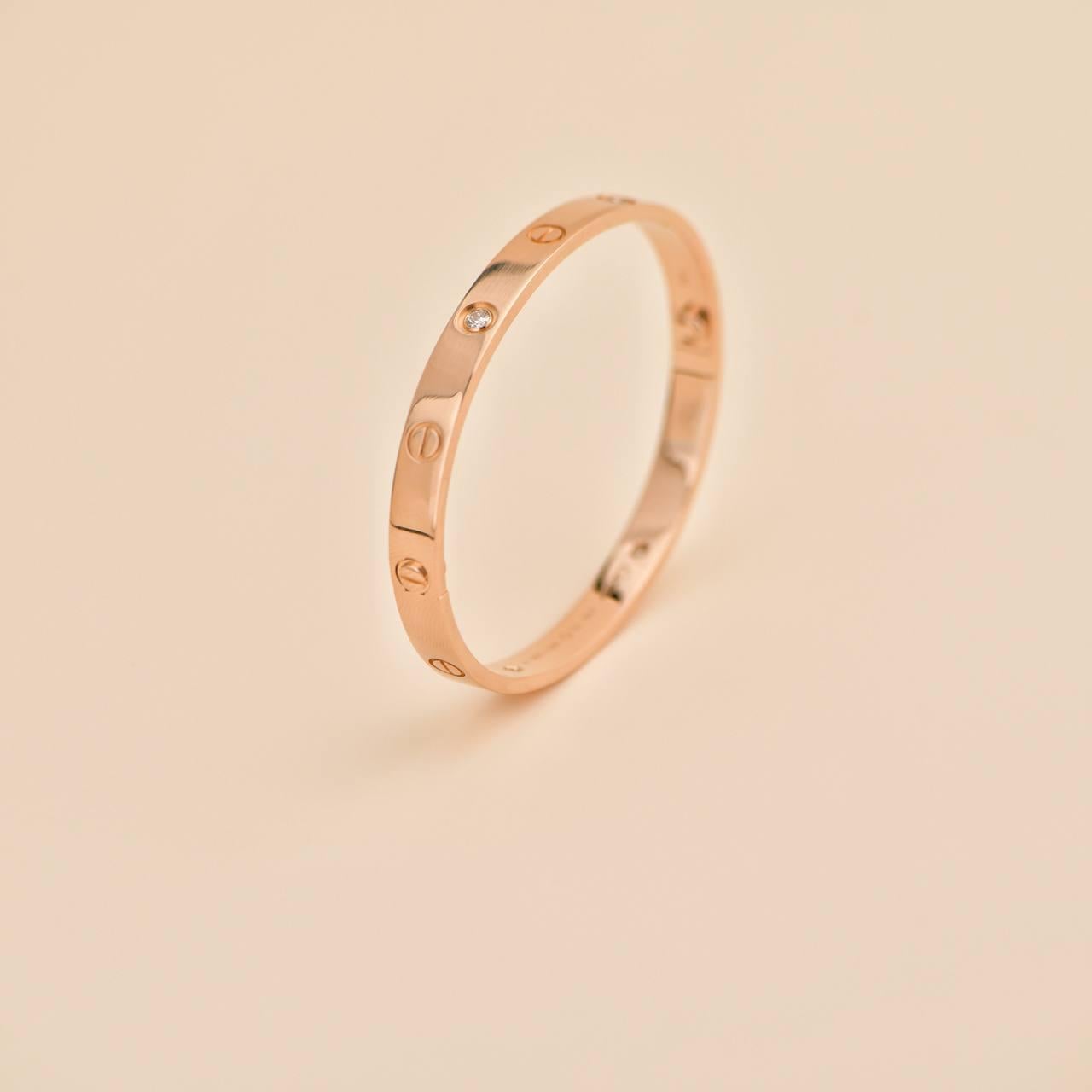Cartier Love 4 Diamantes Pulsera Oro Rosa 18k Talla 18 1