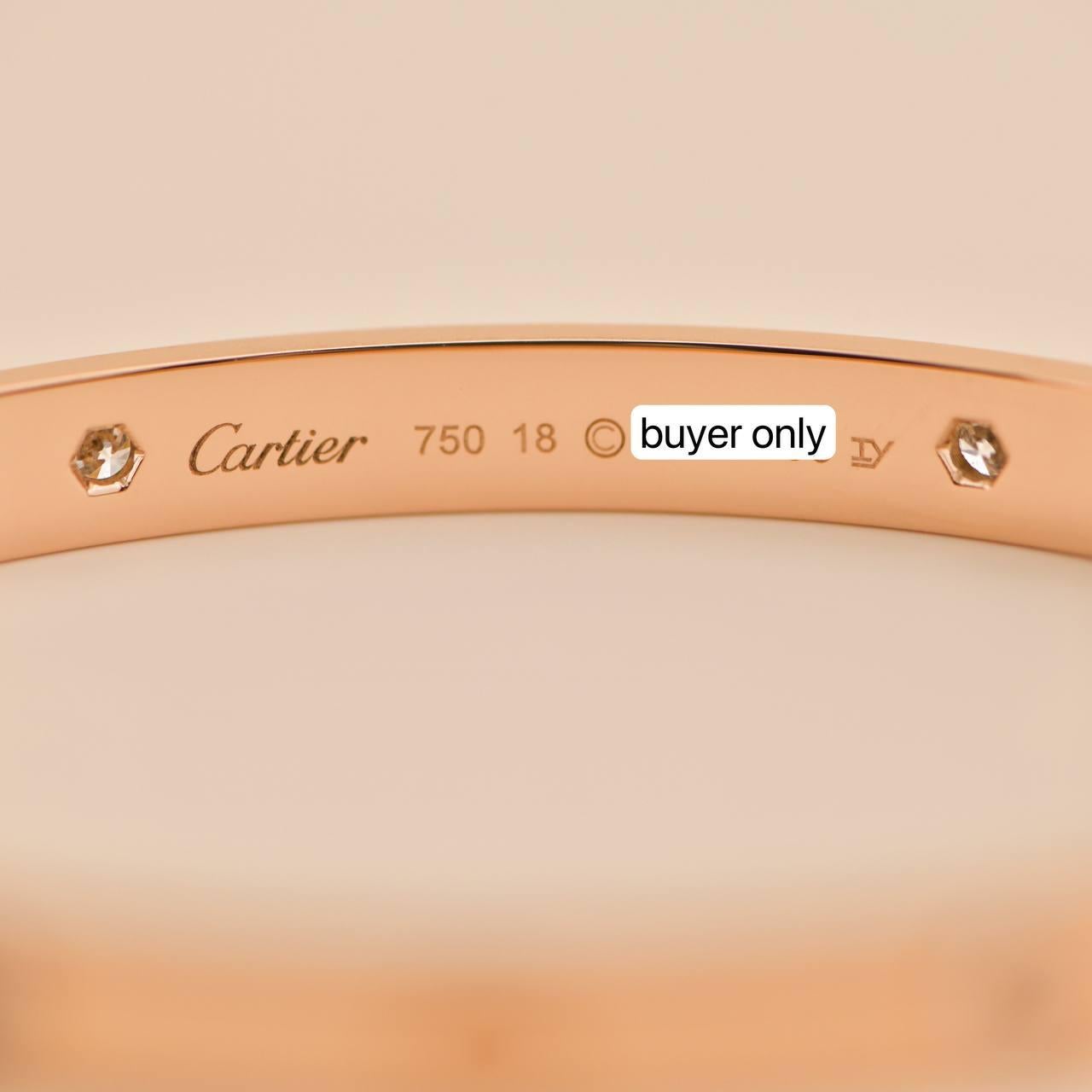 Cartier Love 4 Diamantes Pulsera Oro Rosa 18k Talla 18 3