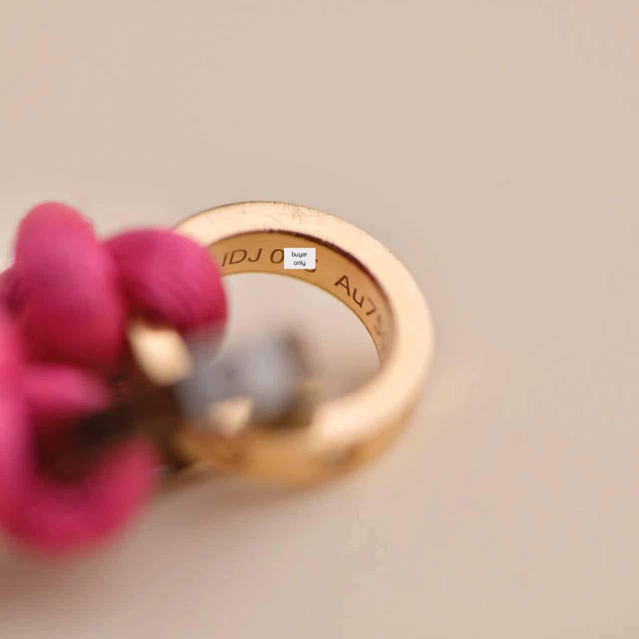 Cartier Love 4 Diamond 18K Rose Gold Sevres Porcelain Pink Silk Cord Bracelet 1