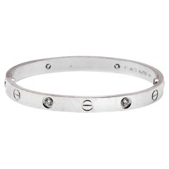 Cartier Love 4 Diamond 18K White Gold Bracelet 17